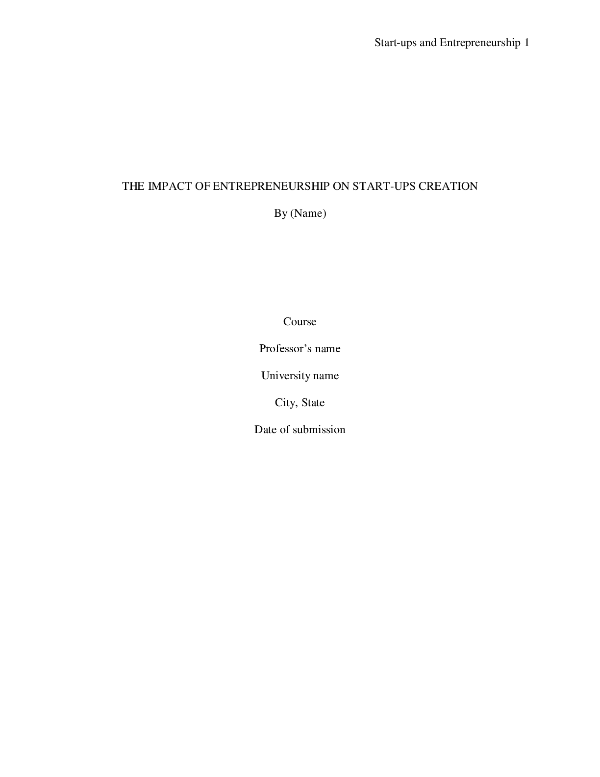 Preview image for THE IMPACT OF ENTREPRENEURSHIP ON START-UPS CREATION